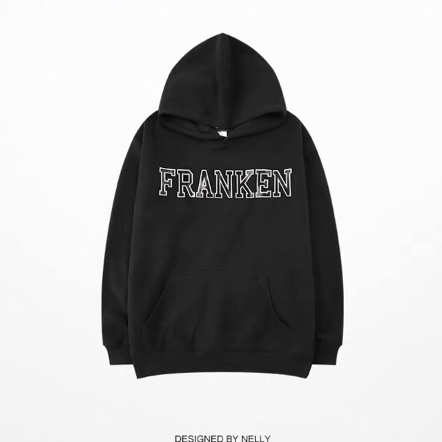 áo hoodie nỉ bông franken màu đen