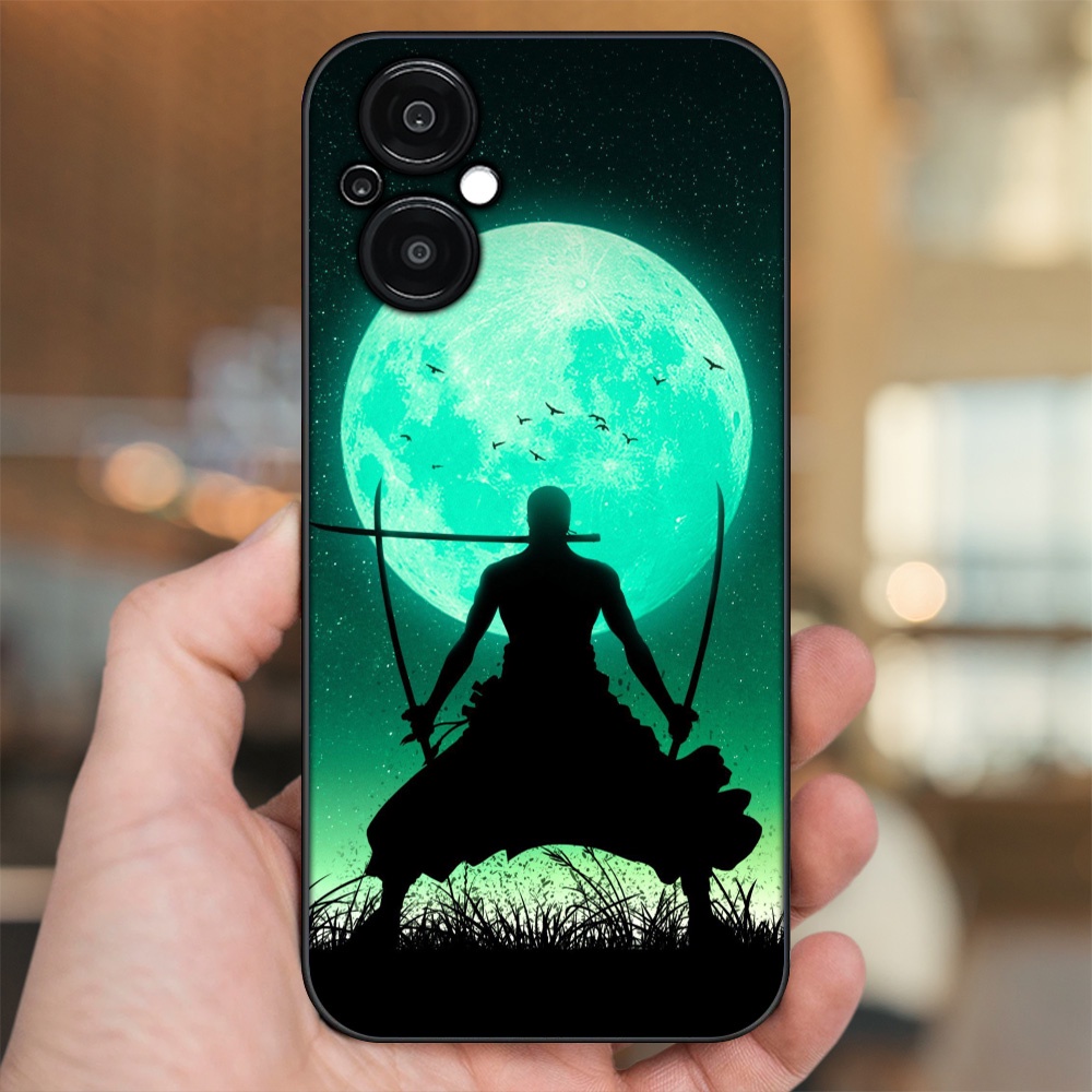 Ốp lưng Oppo Reno 8Z 5G viền đen in hình Zoro One Piece