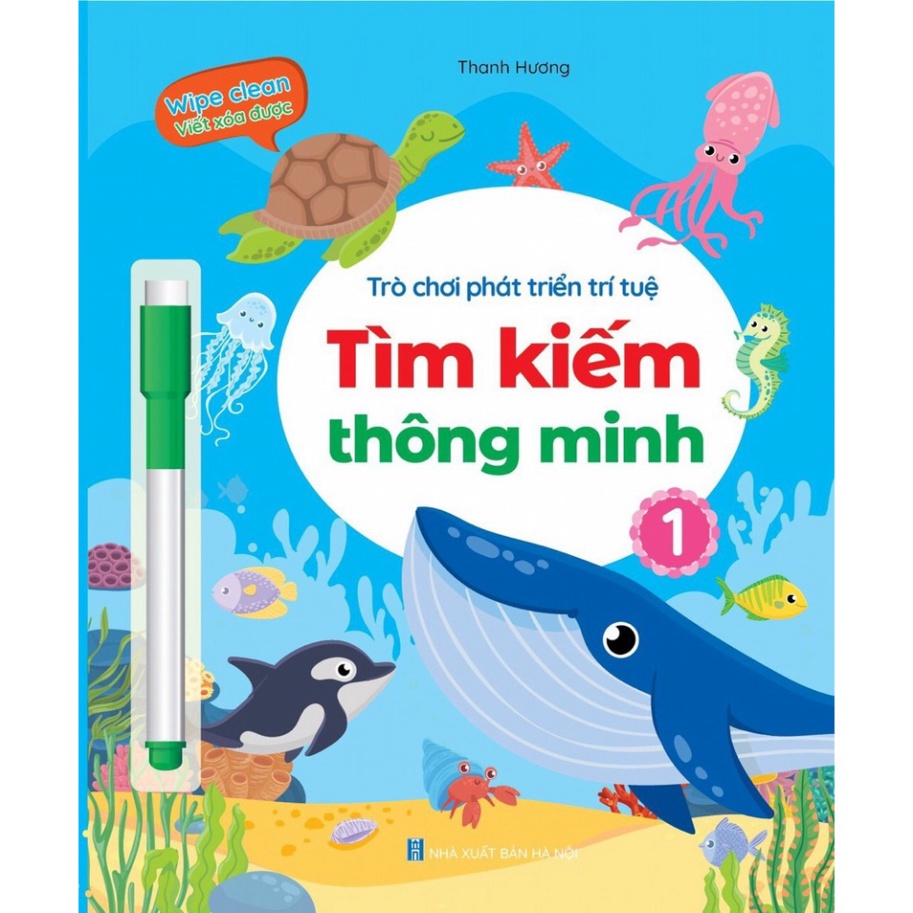 Bộ Tranh Viết Xóa Được - Wipe Clean- Trò chơi phát triển trí tuệ - Tìm kiếm thông minh- Trờ chơi nối số