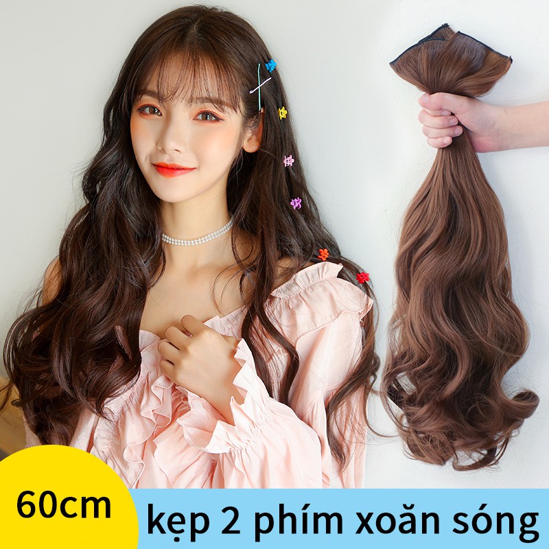 Tóc Giả Kẹp 2 Phím Xoăn Sóng Dài 55cm ( Loại Mỏng ) - Cocobee Shop