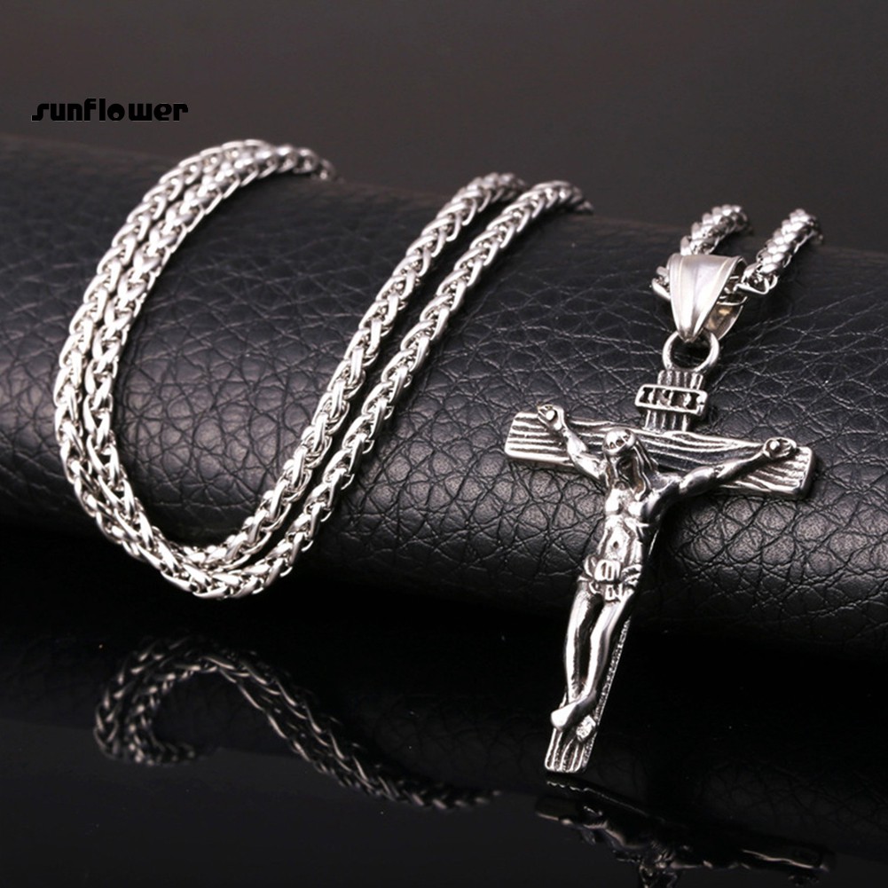 Vòng cổ Mặt Thánh Giá Bằng Thép Không Gỉ Thời Trang Dành Cho Nam