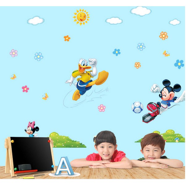 Decal trang trí tường Chuột Mickey và Vịt Donal