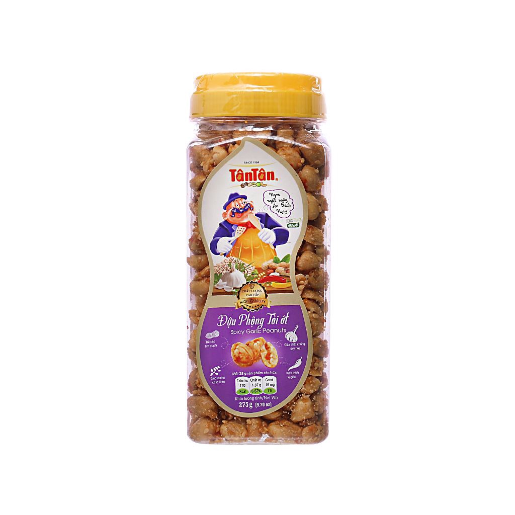 Đậu Phộng Tỏi Ớt Tân Tân Spicy Garlic Peanuts (Hủ 260g)