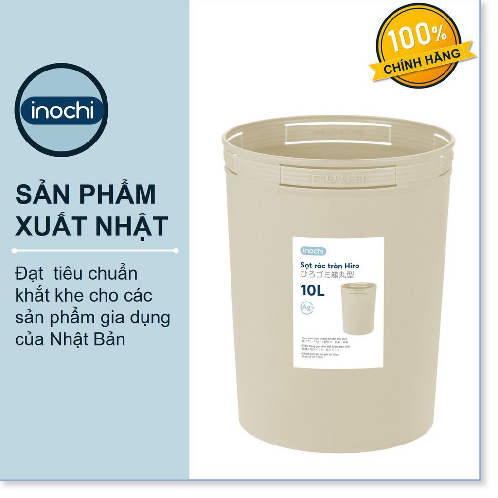 Sọt rác Tròn Inochi 10 Lít Màu Rất Đẹp Làm phù hợp với Văn Phòng, Khách Sạn, Đựng Rác Gia Đình, Để Bàn Trong Nhà