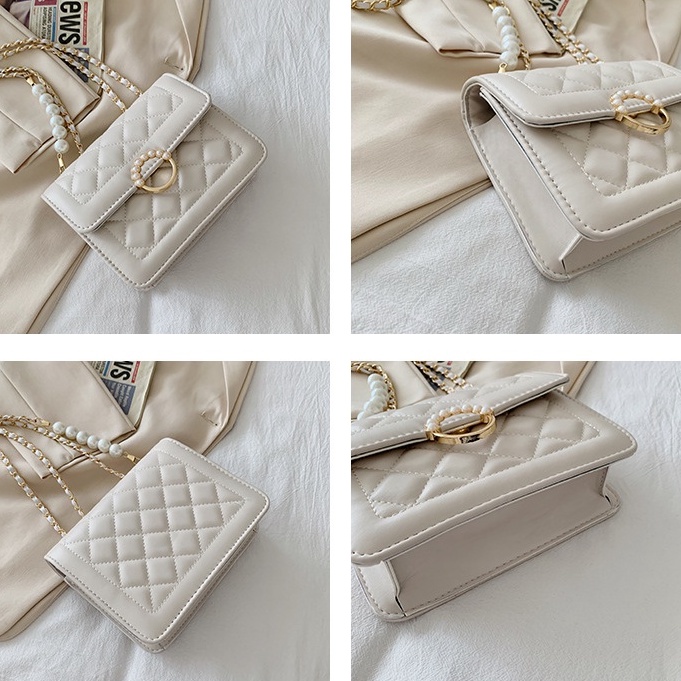 Túi xách đeo chéo, Túi đeo vai nữ đẹp dáng vuông khóa ngọc đi chơi thời trang PK 418