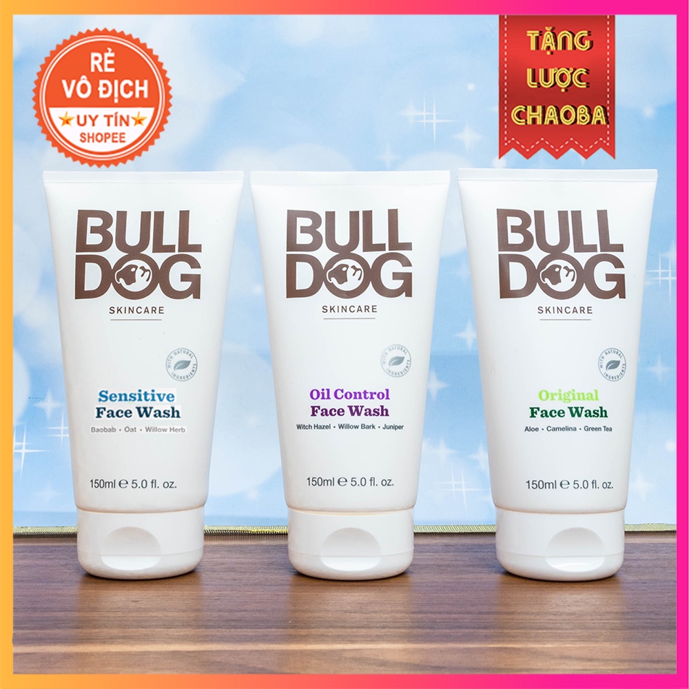Sữa Rửa Mặt Bulldog - 150ml chính hãng - Loại: Sensitive , Oli Control , Original