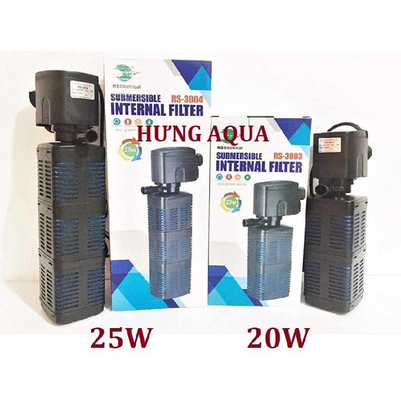 Máy lọc chìm bể cá RS-3002/ 3003/ 3004 cho bể cá, hồ thủy sinh đa chức năng: lọc, tạo luồng, thồi oxy
