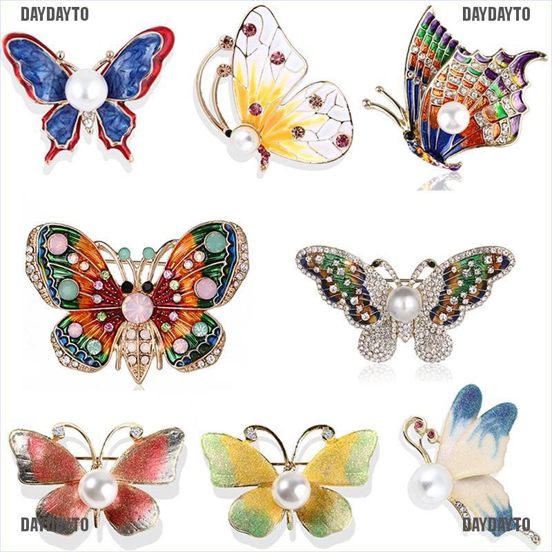 Ghim Cài Áo Hình Bướm Đính Đá Pha Lê Dễ Thương