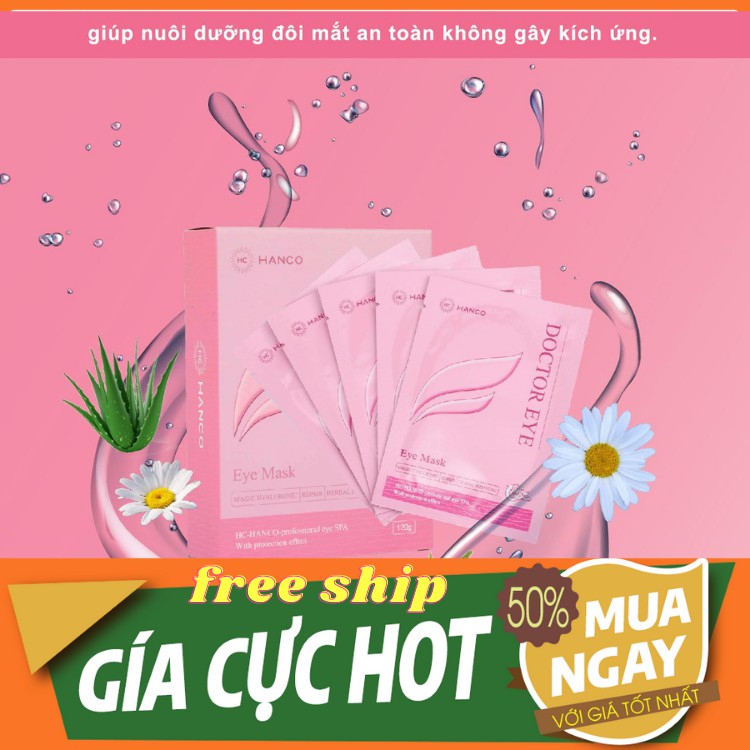 MIẾNG NẠ MẮT THƯ GIÃN TĂNG CƯỜNG THỊ LỰC, GIẢM THÂM QUẦNG MẮT, GIẢM BỌNG MẮT, GIẢM NẾP NHĂN MẮT HANCO DOCTOR EYE