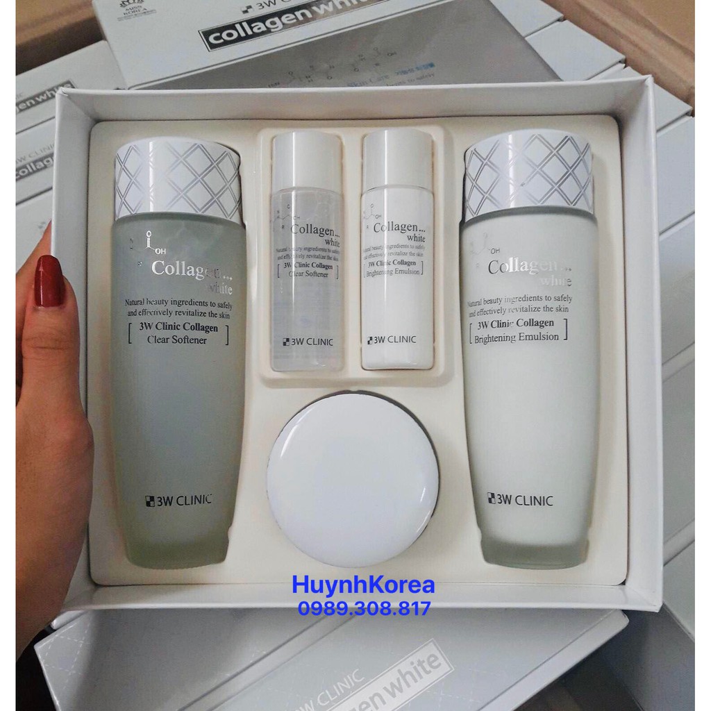 Bộ dưỡng trắng Colagen White 3W Clinic Hàn Quốc xách tay