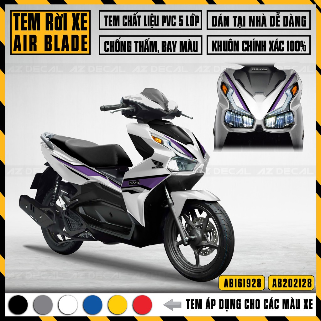 Tem Chế Xe Air Blade Mẫu Trang Trí Đôc Lạ | AB28 | Decal Rời Chống Nước, Chống Phai Màu Làm Đẹp Cho Xe
