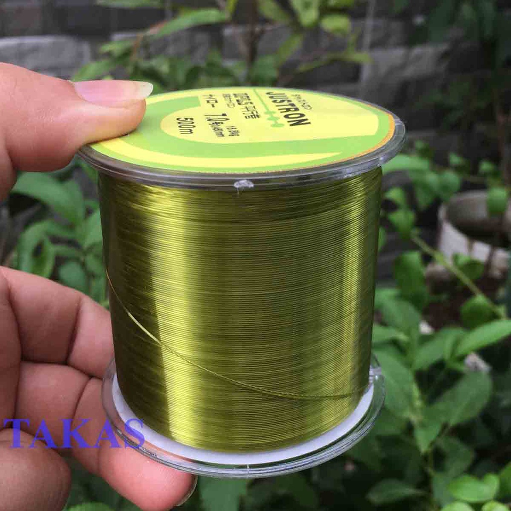 cuoc cau ca,cước câu cá tàng hình Daiwa Justron dài 500m ( màu ngẫu nhiên xanh,trắng)