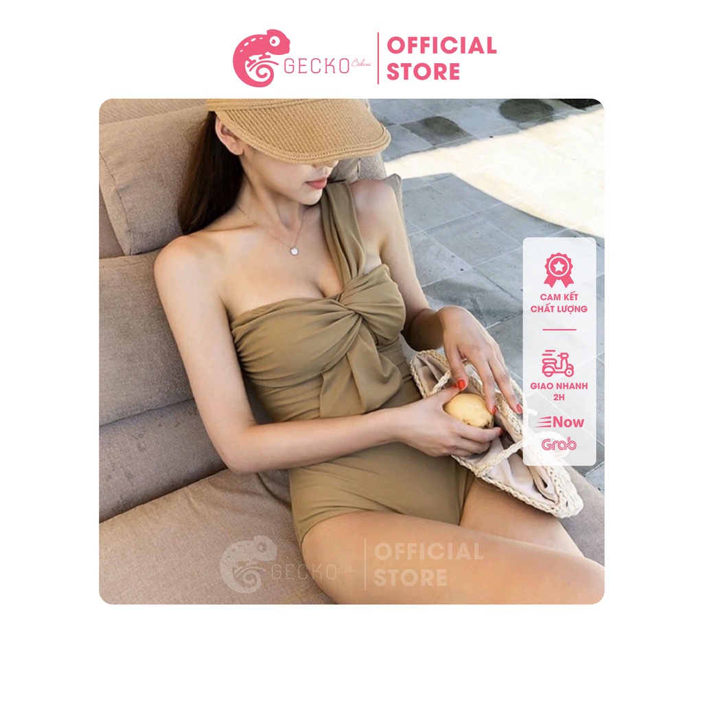 Bikini Đồ Bơi 1 Mảnh Lệch Vai, Áo Gọng Đệm Dày GK0115 (Ảnh Thật)