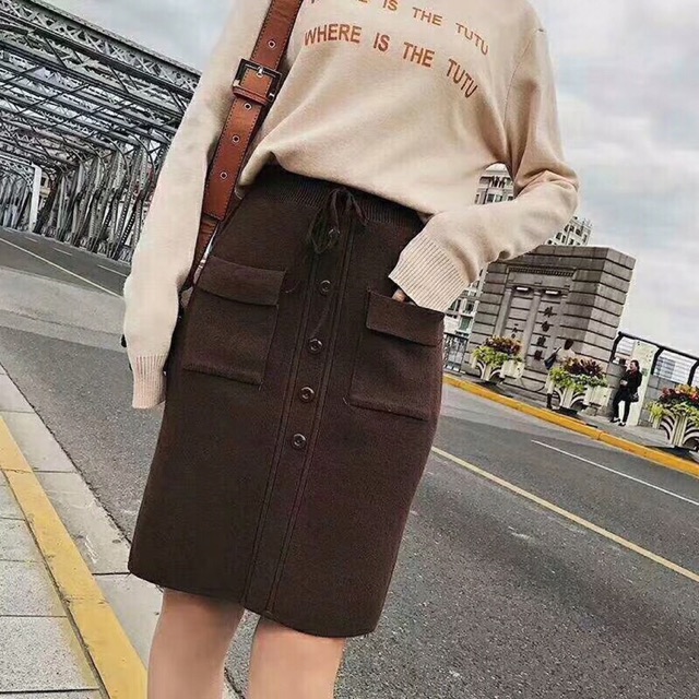 Chân váy len túi siêu đẹp - Hàng Quảng Châu