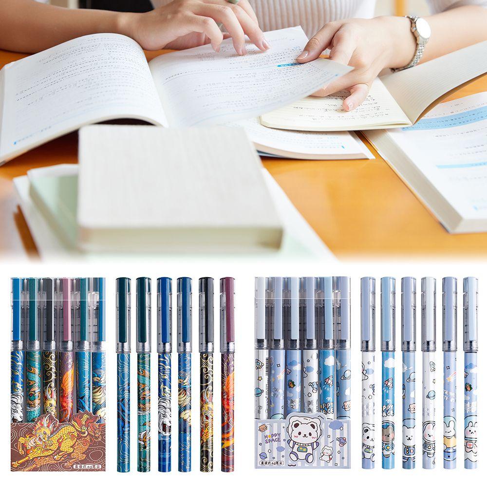 Set 6 Bút Bi Lăn Nhanh Khô Dùng Cho Văn Phòng / Trường Học