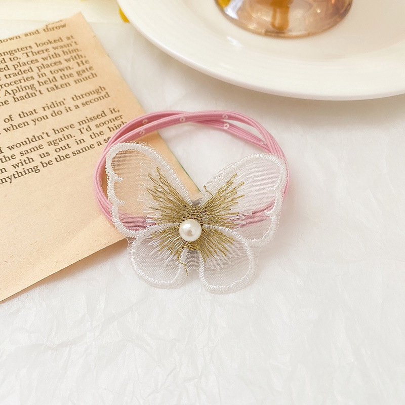 Dây buộc tóc hình bướm phối ngọc thiết kế dễ thương d2071305