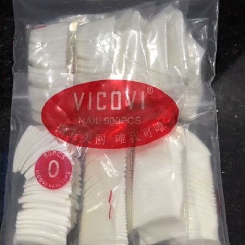 Túi móng giả, móng úp form thang vuông Vicovi -500 móng các cỡ