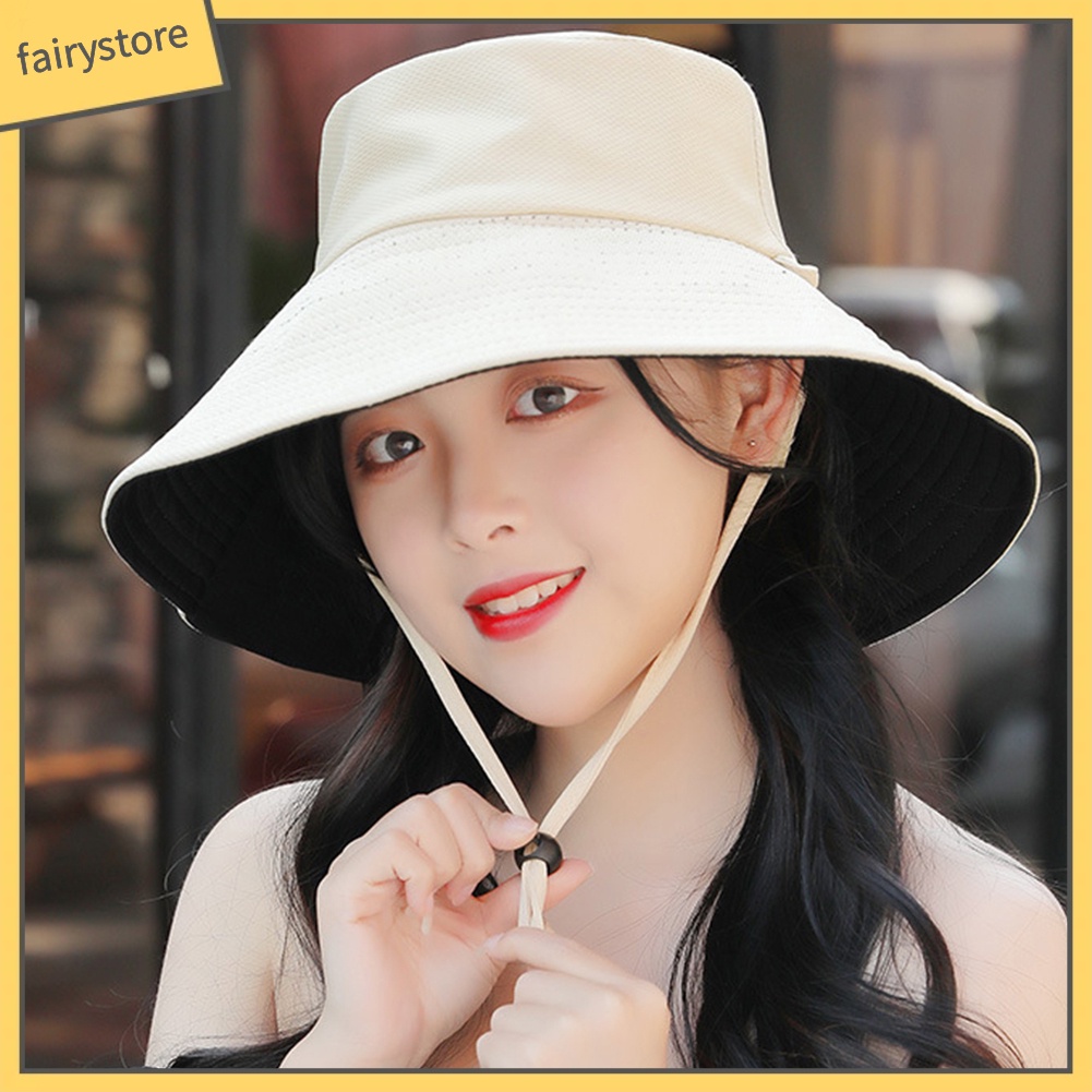 Mũ Bucket Rộng Vành Chống Tia Uv Cho Nữ