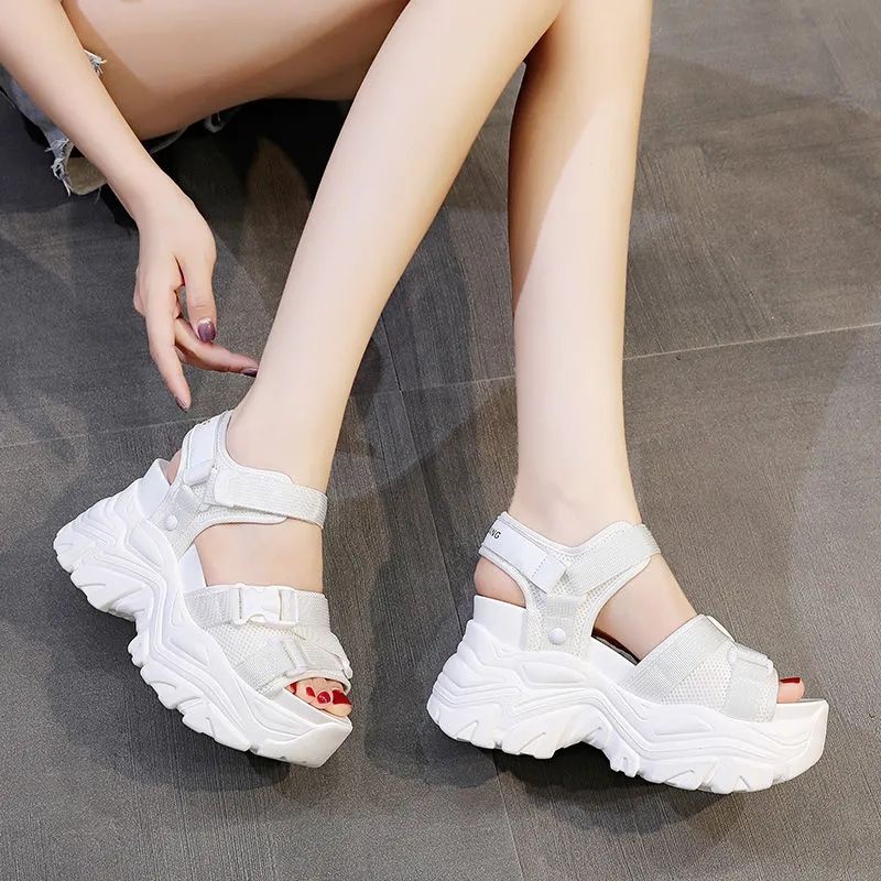 Giày Sandal Đế Xuồng Dày Phong Cách La Mã Thời Trang Mùa Xuân Mới