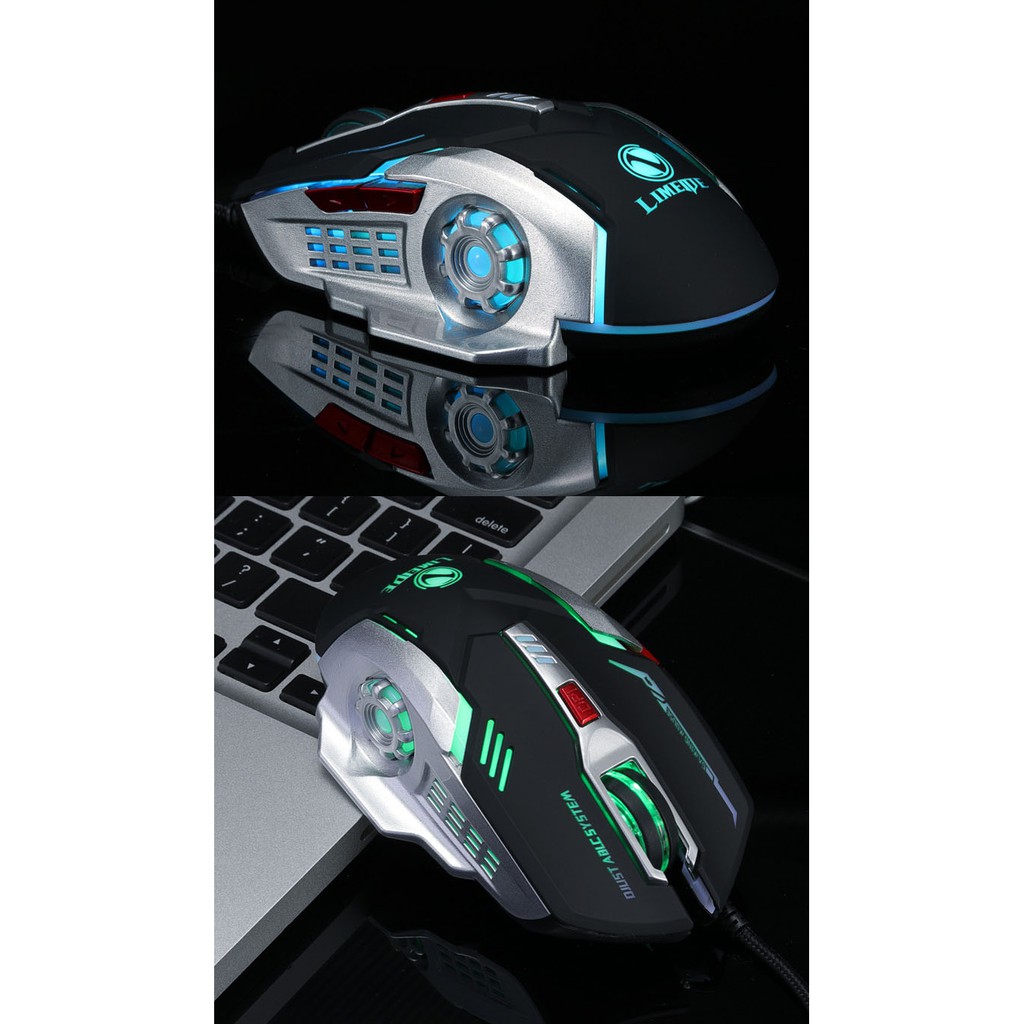 CHUỘT GAME THỦ GAMING LIMEME V2 PRO WHITE COPPER & SILVER BLACK LED CỰC ĐẸP CỰC BỀN | BigBuy360 - bigbuy360.vn