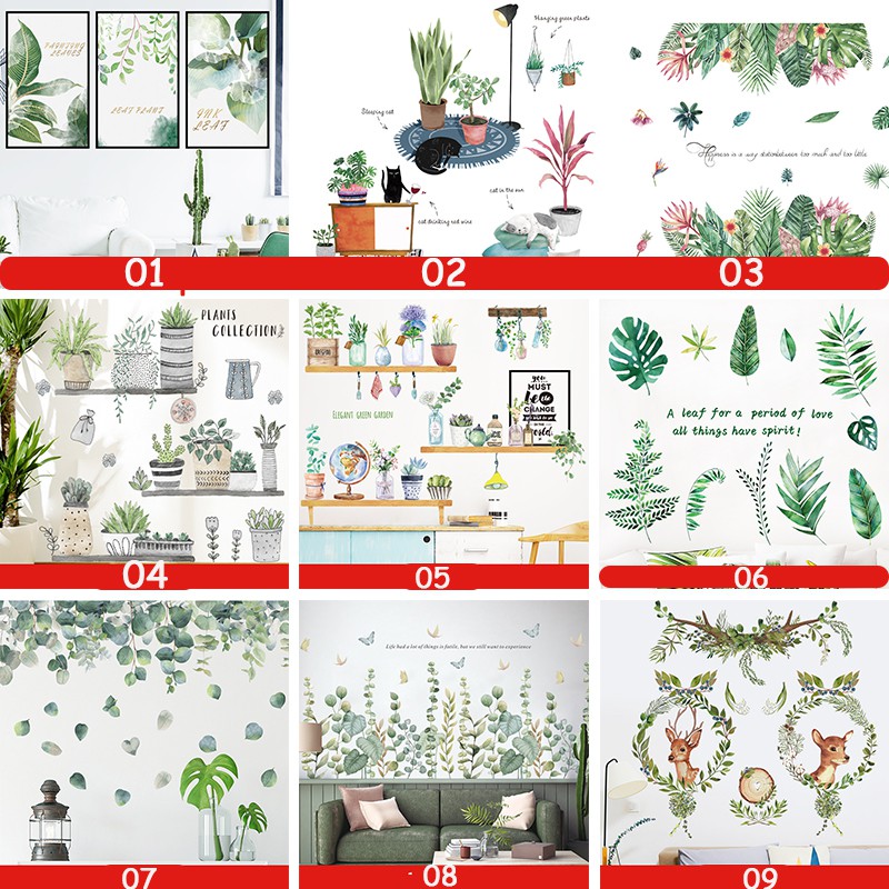 Miếng Dán Tường Trang Trí Hình Hoa Lá Xinh Xắn 50*80cm | BigBuy360 - bigbuy360.vn