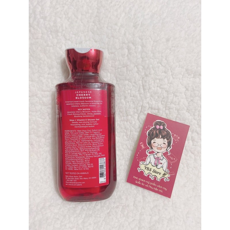 Japanese Cherry Blossom Sữa tắm Bath &amp; Body Works Shea &amp; Vitamin E Shower Gel 295ml
