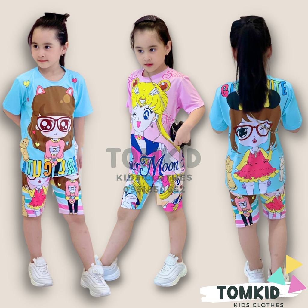 Đồ bộ cho bé gái set đồ bé gái chất thun lạnh chính phẩm loại 1 dày dặn không nhão vải 10-40kg Tomkids