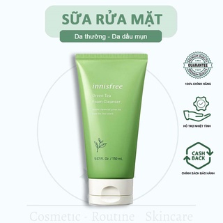 Sữa rửa mặt trà xanh innisfree green tea foam cleanser