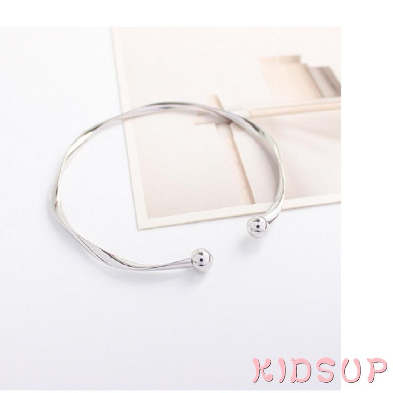 Vòng đeo tay dạng mở kết cấu hình tròn màu sắc đơn giản cho nữ