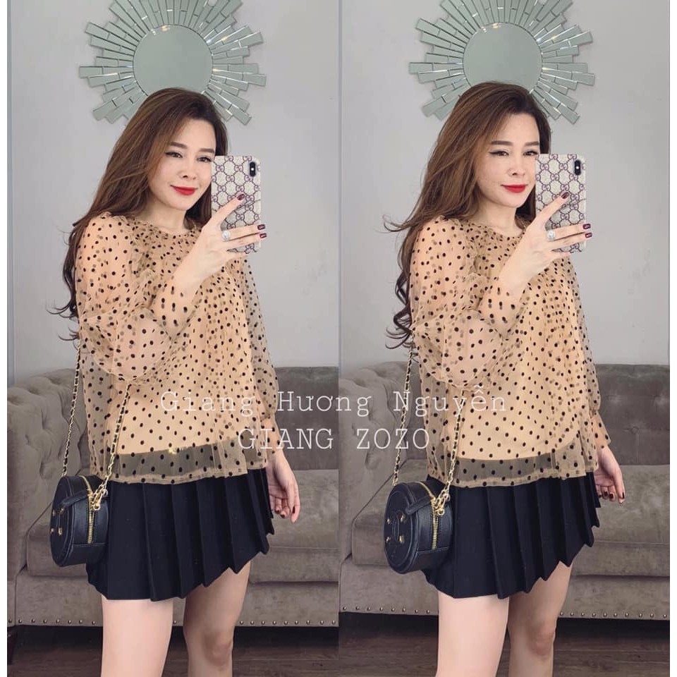 ÁO VOAN LƯỚI CHẤM BI SIÊU CHẢNH