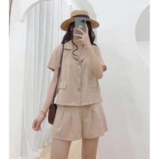 Set áo vest quần đùi đũi