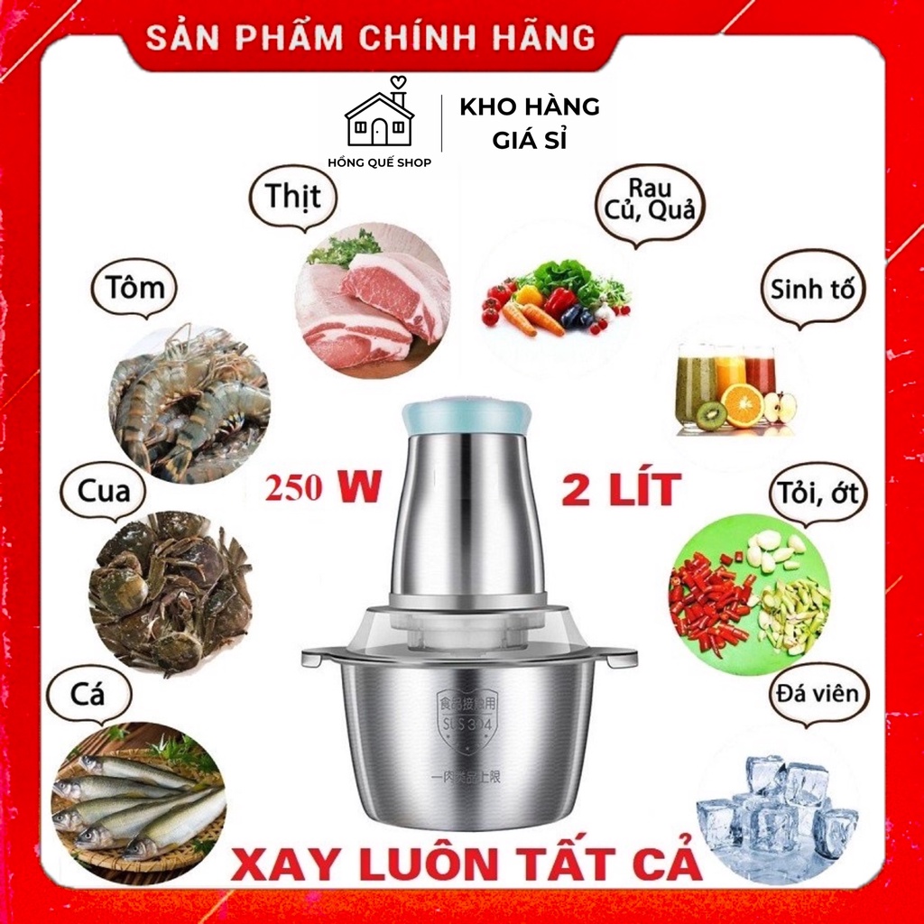 [4 LƯỠI DAO] Cối Xay Thực Phẩm Đa Năng 2L / Cối Xay Inox