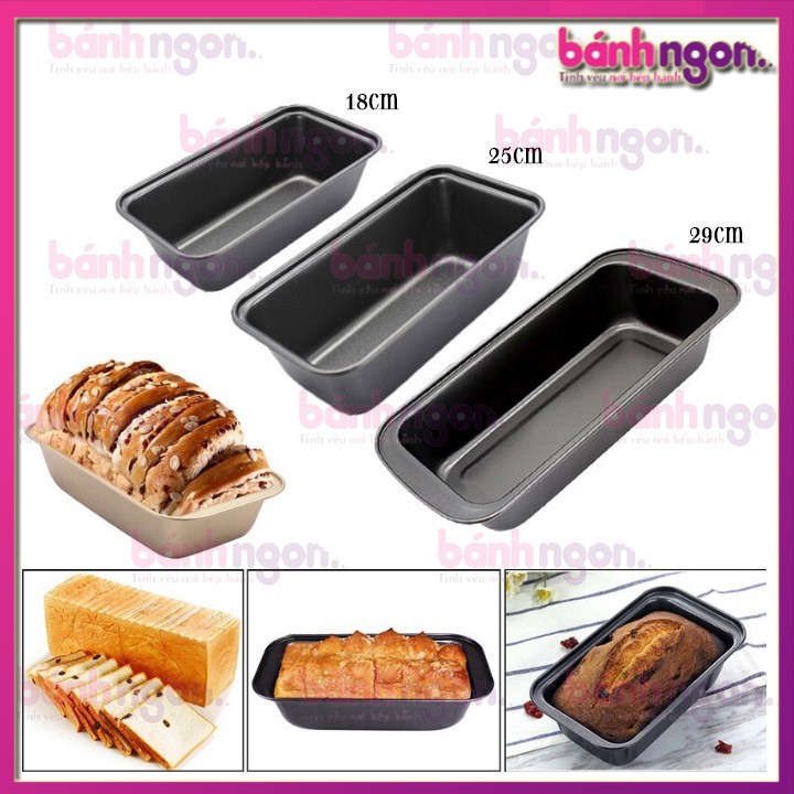 Khuôn Loaf Đúc Hình Chữ Nhật Chống Dính Làm Bánh Mì Hoa Cúc 18cm-25cm-29cm