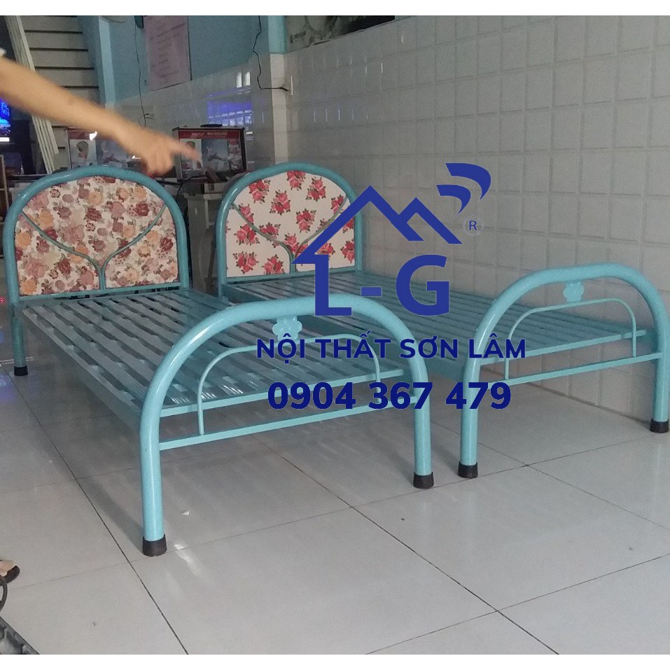 Giường sắt ngủ tròn giá rẻ 1m x 2m