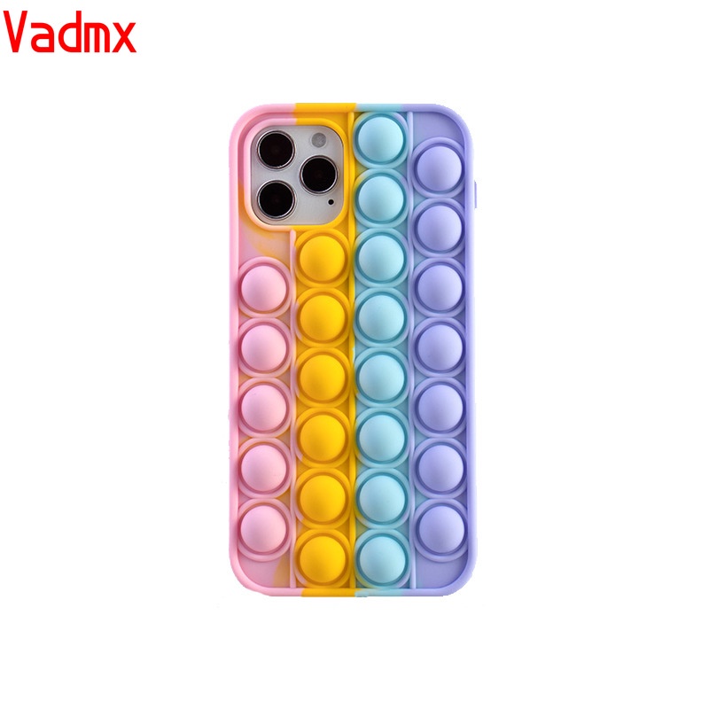 Ốp điện thoại silicon kiểu đồ chơi nhấn bong bóng giảm căng thẳng thích hợp cho iPhone 12 Pro Max 12 Mini 11 Pro Max