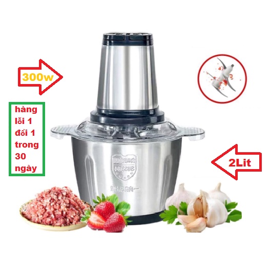 Máy xay thịt bằng tay 4 lưỡi, cối Inox 304, công suất 300w