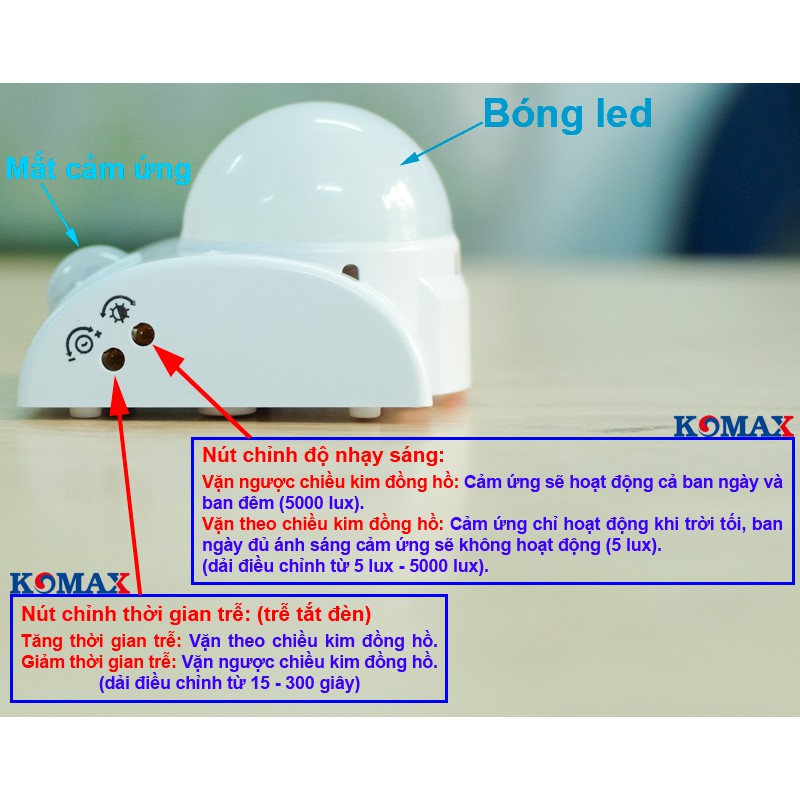 Đui đèn led cảm ứng  hồng ngoại siêu bền KM-S15N