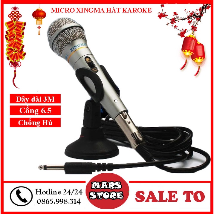 Mic Chống Hú, Chống Rè, Micro Karaoke XINGMA AK-319, Micro Chuyên Nghiệp Có Dây Hát Cực Hay - Siêu Sale Cực Sốc