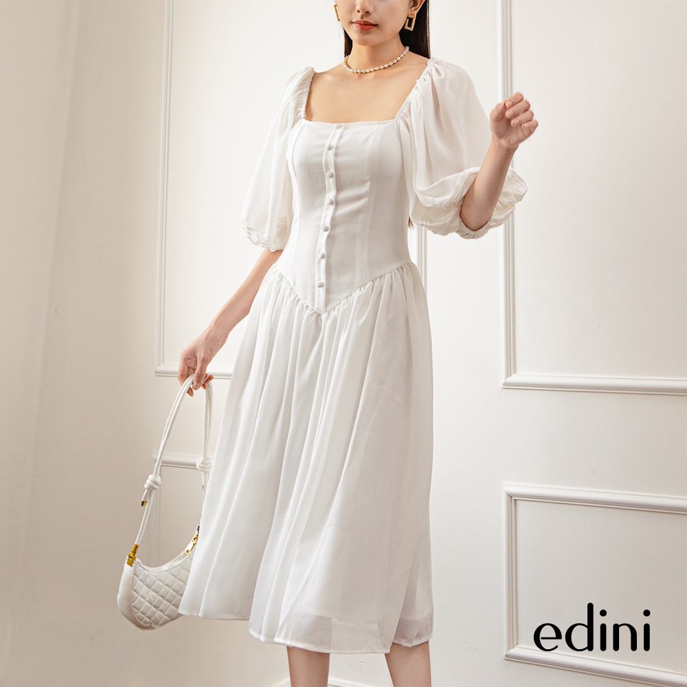 Đầm Hoa Cổ Vuông Dáng Xoè EDINI - D1438 - D1444