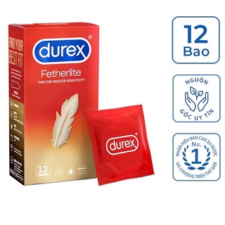 Bao cao su SIÊU MỎNG CẢM GIÁC THẬT Durex Fetherlite - 12 cái