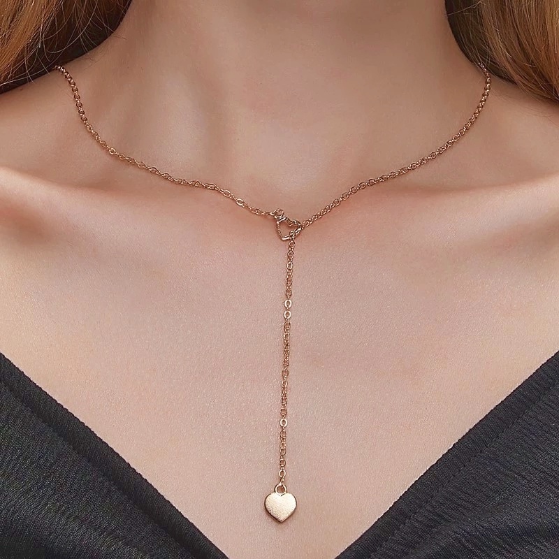 Vòng Cổ Choker Mặt Trái Tim Đôi Điều Chỉnh Được Thời Trang Cho Nữ