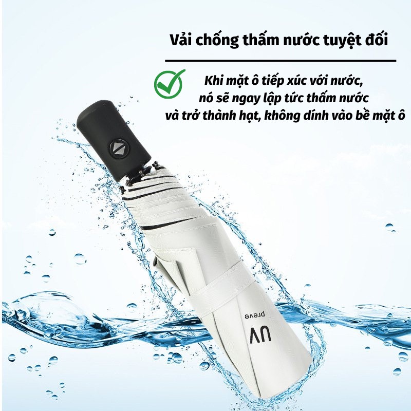 Ô Gấp Gọn Ô Che Mưa 8 Nan Thép Chắc Chắn Tự Động Đóng Mở Chống Tia UV Siêu Bền Dù Che Mưa Toki