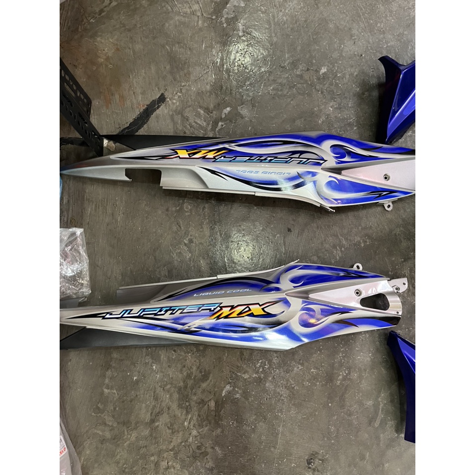 Dàn áo Exciter 2008 dán sẵn tem Indo Jupiter MX màu xanh