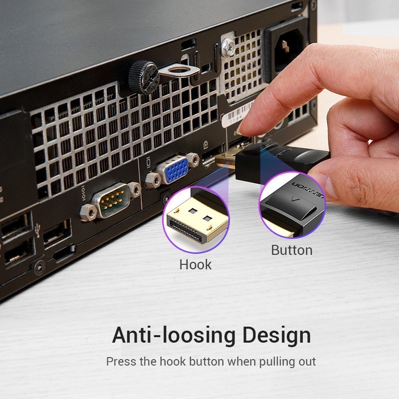 Dây Displayport VENTION Support 4K*60Hz - Hàng Chính Hãng