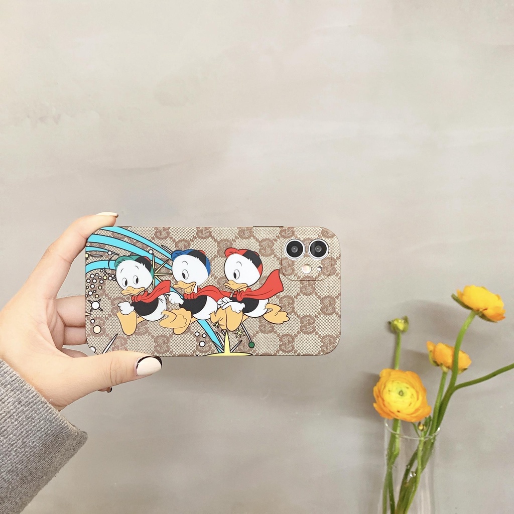 GUCCI DISNEY Ốp Điện Thoại In Hình Vịt Donald Sang Trọng Cho iphone 13 Pro Max i13 13pro 11 Pro Max i11 iX Xs XR 7 plus 8 plus Xs Max 12Pro 12 Pro Max