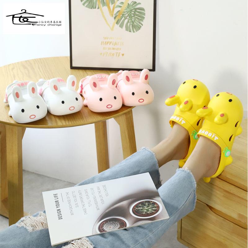 Dép Sandal Đục Lỗ Chống Trượt Hình Thỏ Hoạt Hình Dễ Thương Thời Trang Mùa Hè Cho Nữ