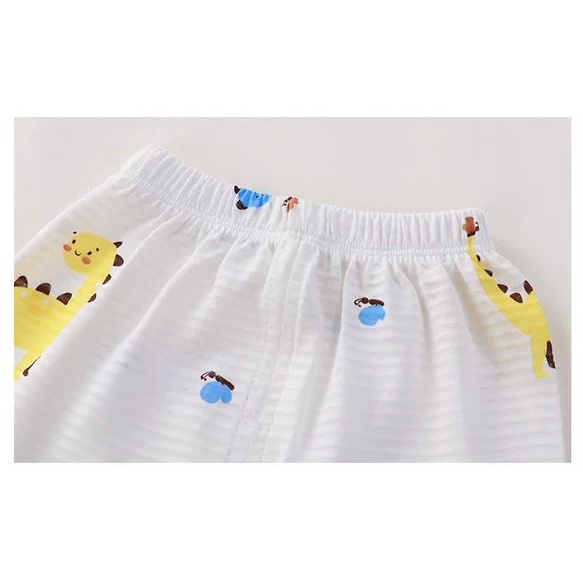 Bộ cotton tre dài tay cho bé nằm điều hòa hàng quảng châu cao cấp