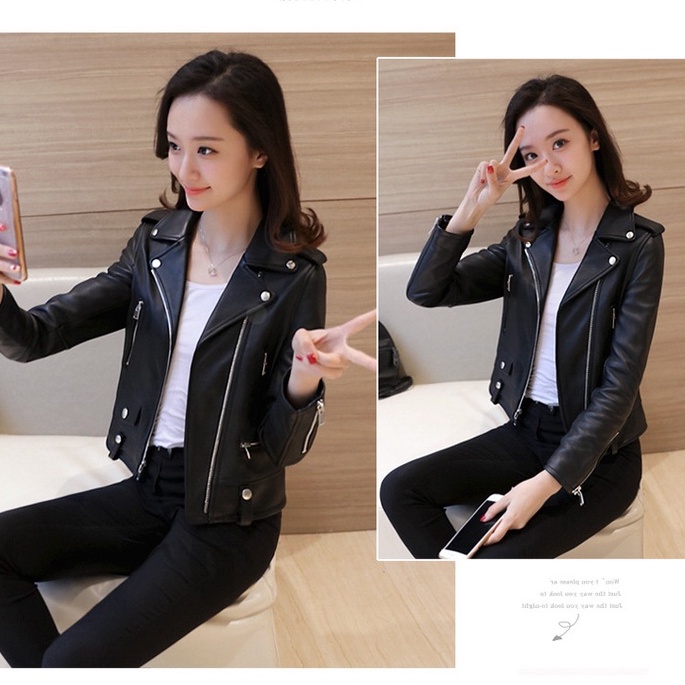 [free gift] Áo Khoác Da Pu Thời Trang Nữ Cá Tính