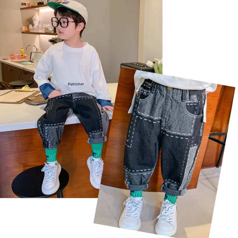 Quần Jean  Hàn Quốc Vải Mềm Mại Dành Cho Bé Trai