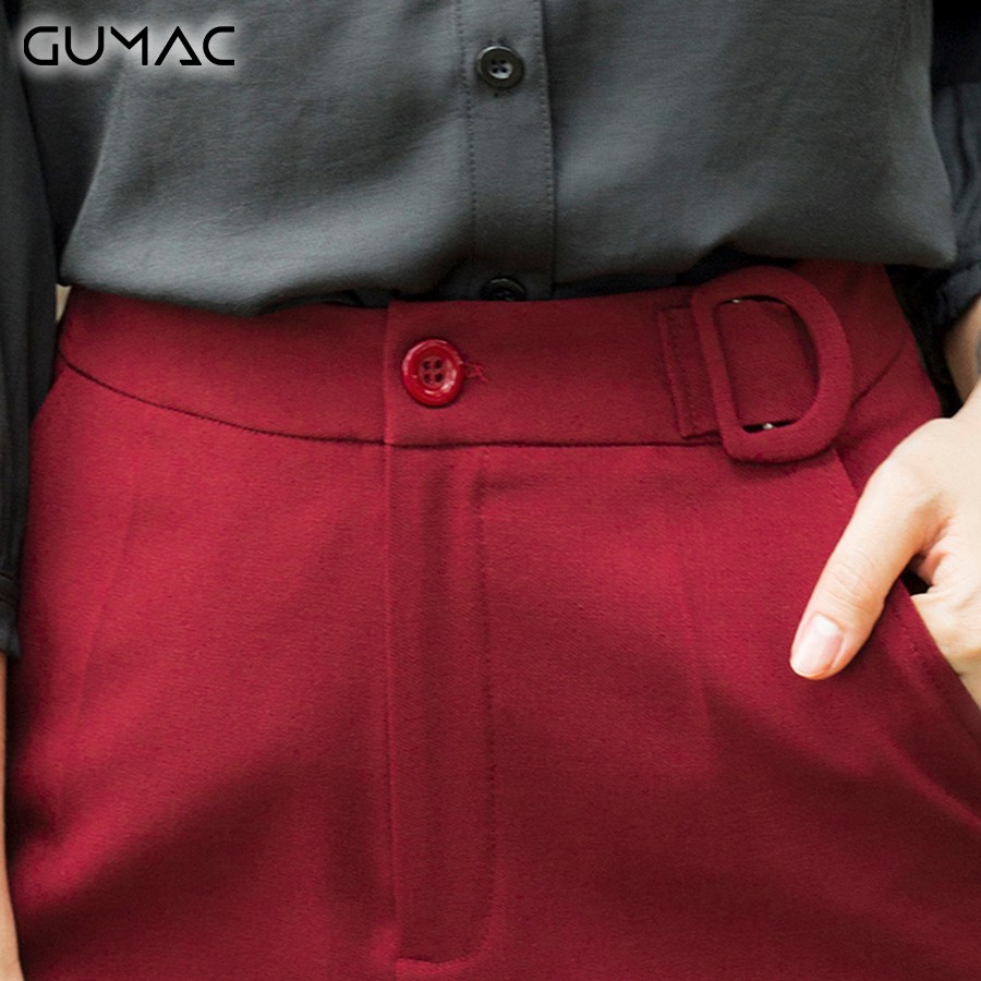 [Mã WABRGU72 giảm 10% tối đa 50k đơn 250k] Quần tây nữ phụ kiện chữ D QA349 GUMAC | BigBuy360 - bigbuy360.vn